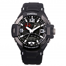 TIME100 LED Dual-time Display Multifunction White Numbers Sport Electronic Watch W40103G