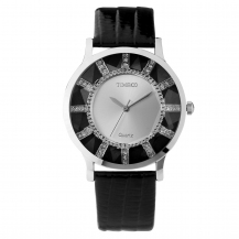 Time100 Retro Diamond Dimensional Glass Leather Strap Ladies Watch W50204L