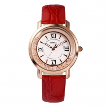 Time100 Simple Retro Roman Numerals Dial Leather Ladies Watches W50277L