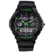TIME100 Dual-time Multifunction Sport Electronic Watch W40017M