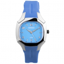 TIME100 Ladies Fashion Square Purple Silicone Strap Quartz Watch W40099M