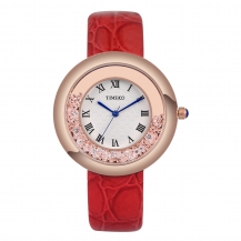 Time100 Fashion Diamond Genuine Leather Strap Waterproof Ladies Quartz Watch W50274L