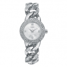 Time100 Natural Shell Dial Diamonds Mosaic Quartz Bracelet Watch for Ladies W50325L