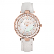 Time100 Luxury Diamonds Round Shell Dial Womens Watch Japan Movt Seiko Quartz Watch W50346L