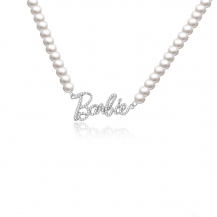 Barbie White Imitation Pearls S925 Silver Necklace BSXL081