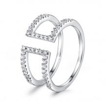 Barbie Simple Zircon End Hollow-out Layered Open Ring BSJZ062