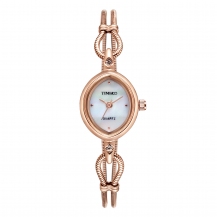 Time100 Women's Originality Simple Luxury Oval Shell Dial Plated Alloy Bracelet Ladies Quartz Wrist Watches W40123L