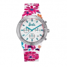Barbie Women Fashion Alloy Plating Band&Case Watch Stainless Steel Button Clasp Watch W50316L