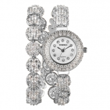 Time100 Luxury Bright Heart-shaped Diamonds Quartz Ladies Bracelet Watch W50531L