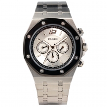 Time100 Men's Classic Multifunction Stainless Steel Bezel Watch W70039G