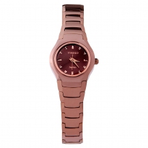 Fashion Round Genuine Tungsten Steel Waterproof Women Quartz Watch W50102L