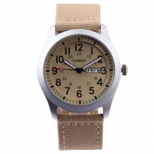 Time100 Fashion Multifunction Calendar Belt Canvas Blue Sport Quartz Men's Watch Wrist watches W80059G