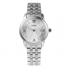 TIME100 Simple Retro White Rome Number Dial Stainless Steel Couple Watch (For Men) W80069G
