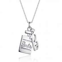 Barbie Perfume Bottle&Fashion Letter Pendant S925 Silver Necklace BSXL095
