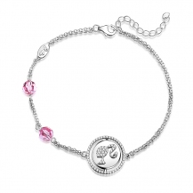 Barbie Logo Beads S925 Silver Bracelet BSSL044