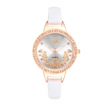 Barbie Womens Fashion Alloy Plating Case Leather Band Stainlesss-Belt-Clasp Watch Japanese-Miyota Movement Watch W50558L