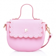 Barbie Princess Series Fashion Graceful Lace Edge Pure Color Adjustable Strap PU Crossbody Bag BBFB354
