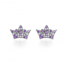 Barbie Princess Collection Swarovski Zircon Queen's Crown Stud Earrings BSEH039
