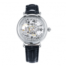 Time100 Skeleton Apparent Space Genuine Leather Strap Mechanical Couple Watch (For Women) W60026L